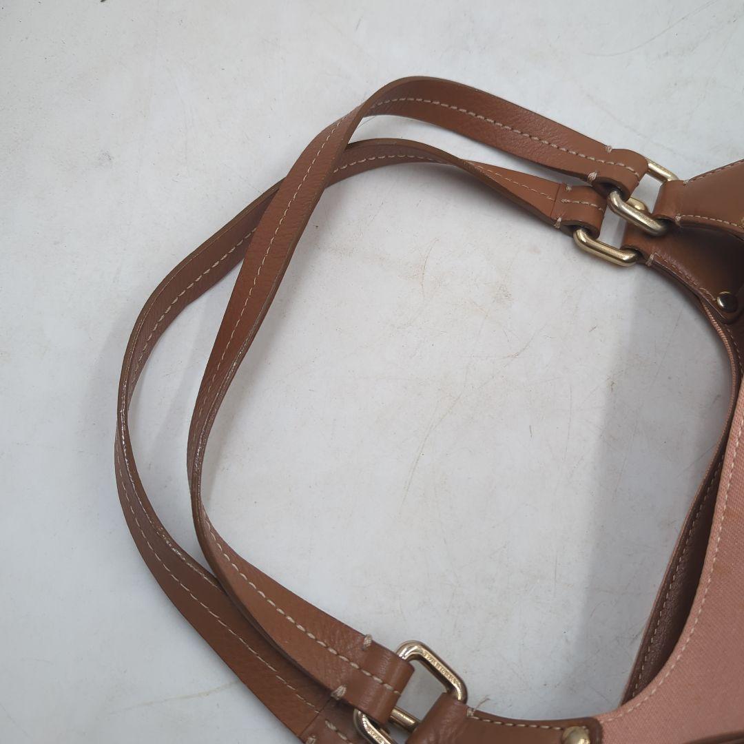 バーバリーブルーレーベル トート ハンドバッグ 金具 ロゴ キャンバス ピンク