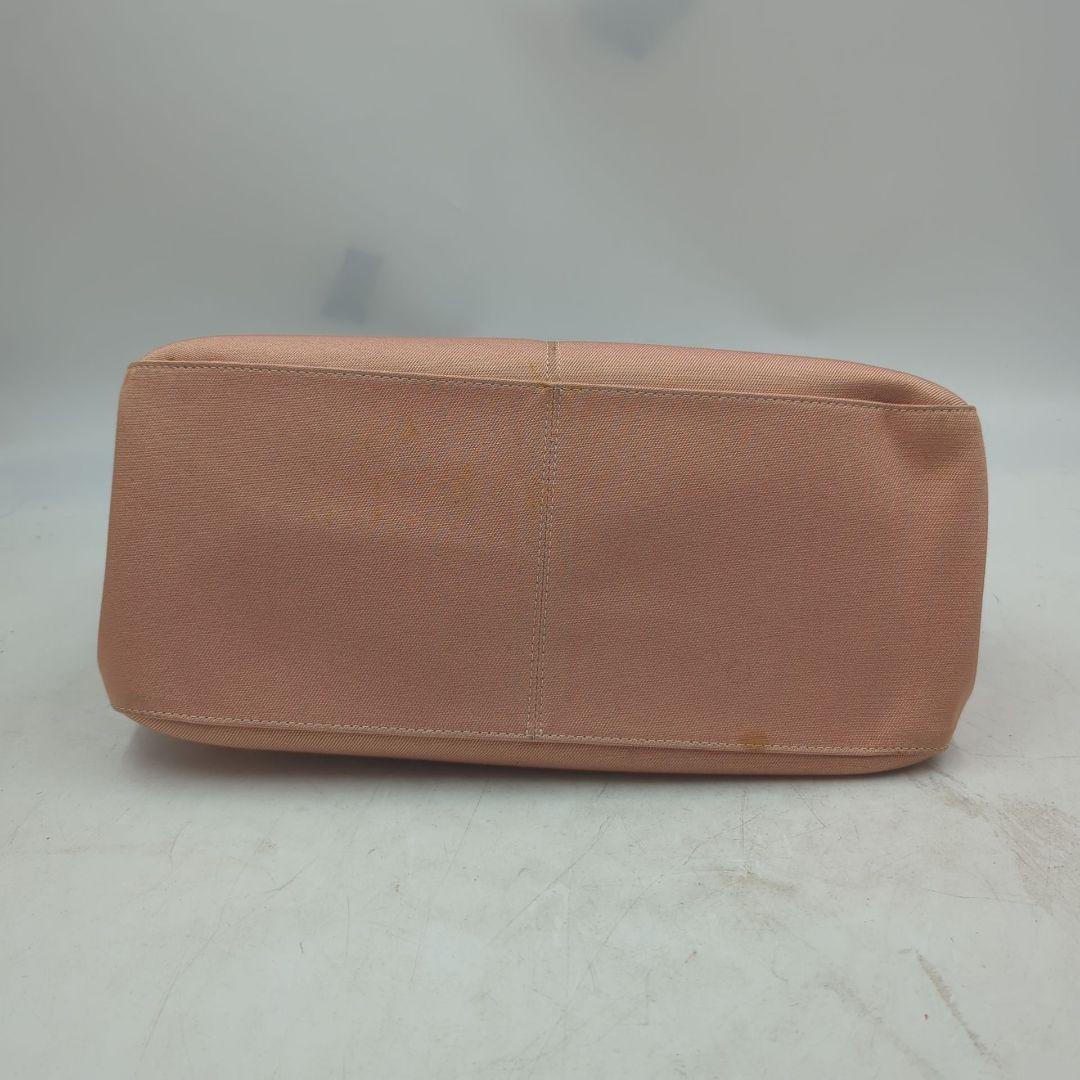 バーバリーブルーレーベル トート ハンドバッグ 金具 ロゴ キャンバス ピンク