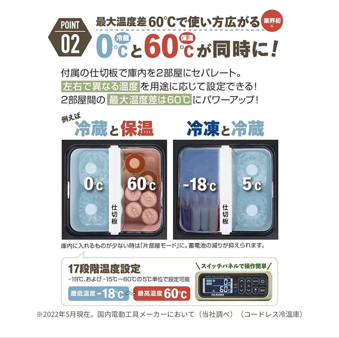 【新品未使用】ハイコーキ 冷温庫 UL18DC マルチボルトバッテリー2個セット