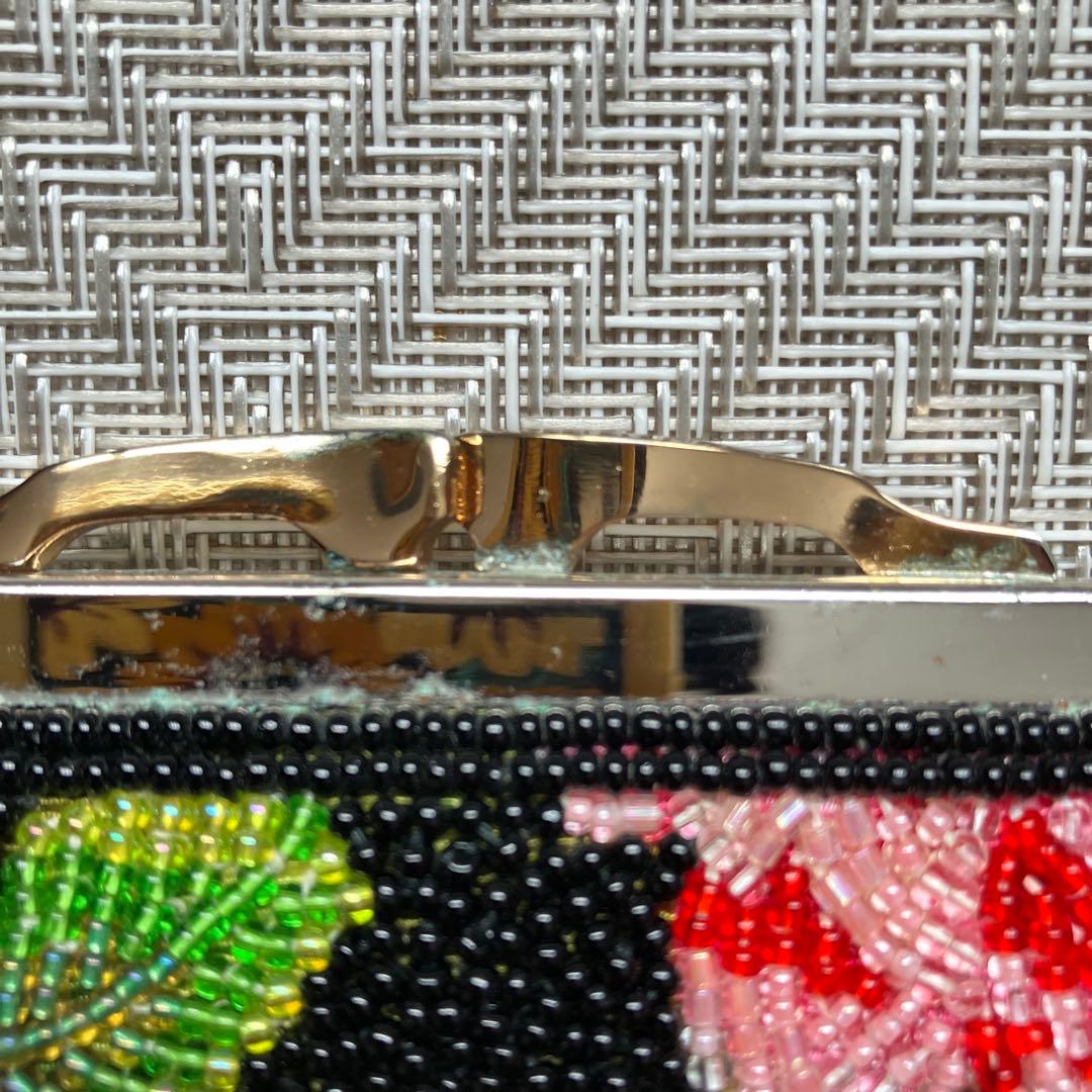 和装小物　ビーズバッグ　総ビーズ　ハンドバッグ　財布付き　鏡付き　アンティーク