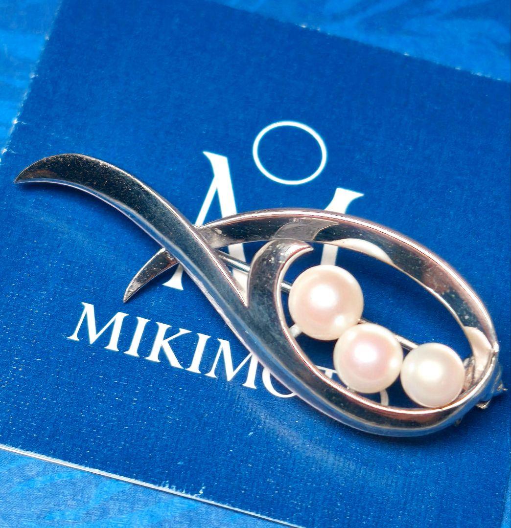 【美品 最高級!!】ミキモト ブローチ パール フォーマル 3珠 皇室御用達