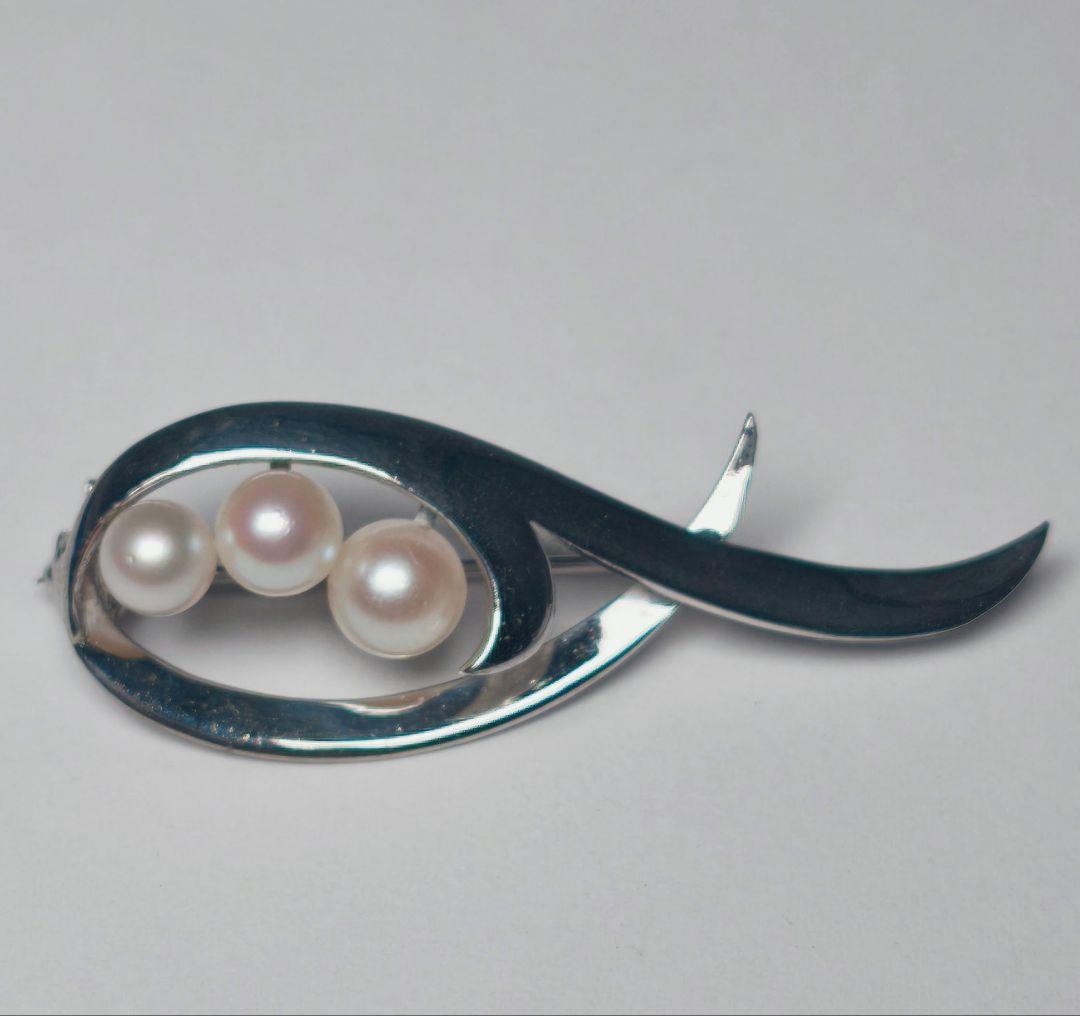 【美品 最高級!!】ミキモト ブローチ パール フォーマル 3珠 皇室御用達