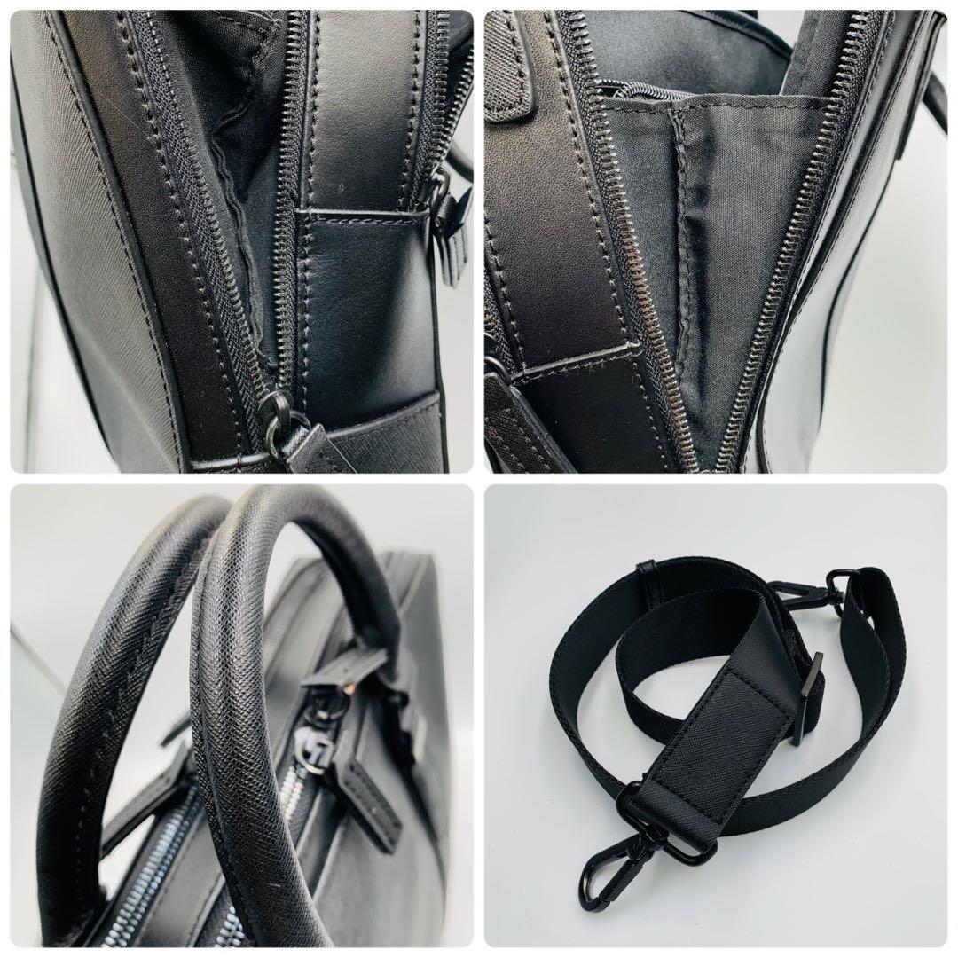 未使用級✨カルバンクライン 2way ブリーフケース ビジネス 黒 レザー