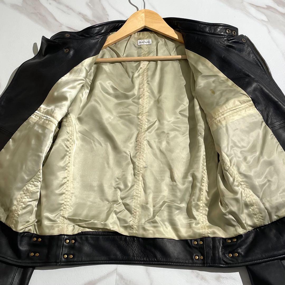 【美品✨】ポールスミス ライダースジャケット キルティング 羊革 黒 L