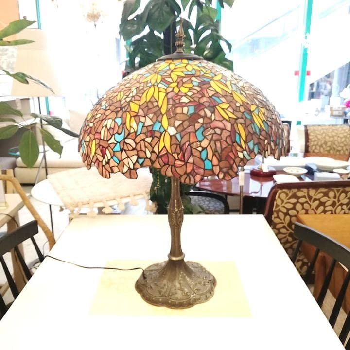 新春初売りセール◇自社配or引取限定◇アンティークステンドランプ　ブロンズベース