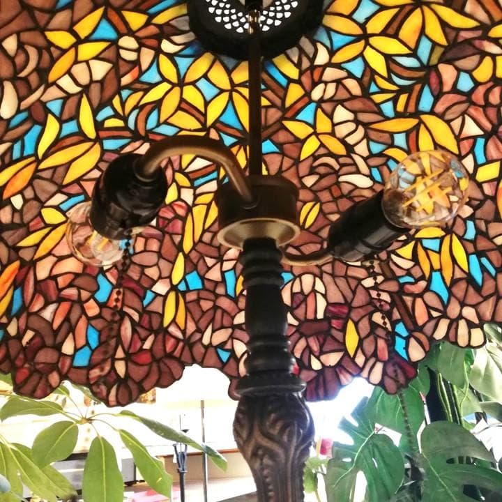 新春初売りセール◇自社配or引取限定◇アンティークステンドランプ　ブロンズベース