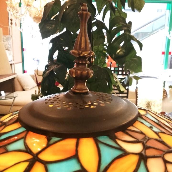 新春初売りセール◇自社配or引取限定◇アンティークステンドランプ　ブロンズベース