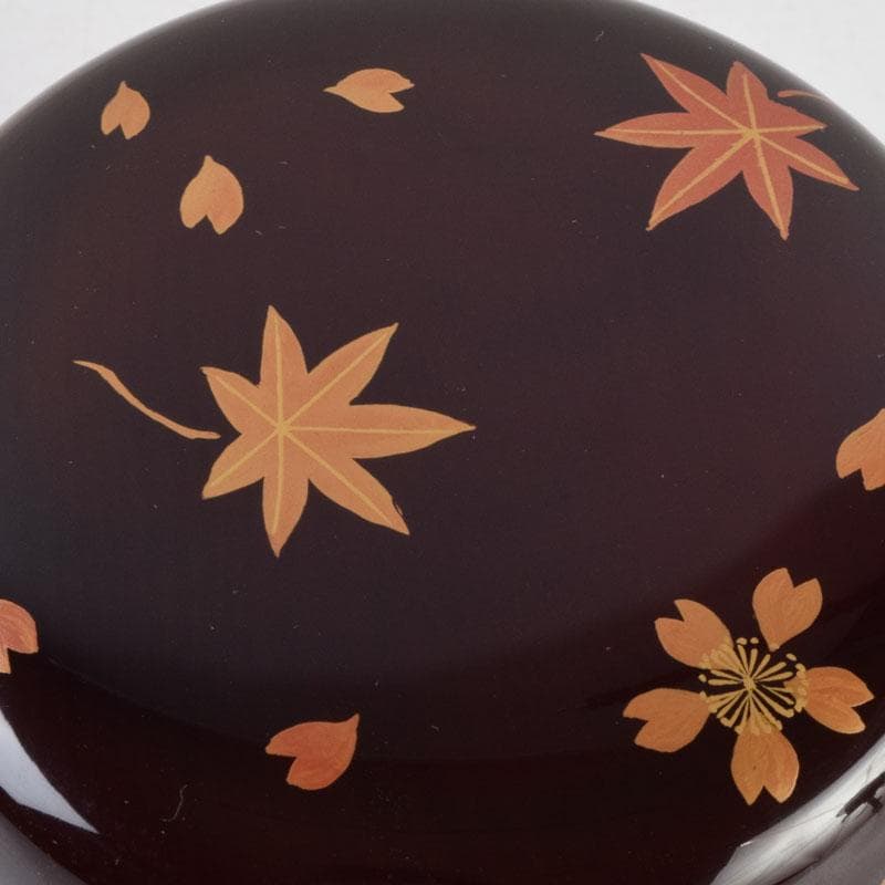 茶道具　玉泉作　春秋蒔絵　平棗　共箱　V　8736