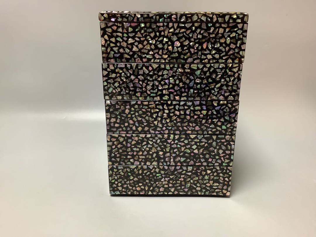 螺鈿　青貝　重箱　五段重　替え蓋付き