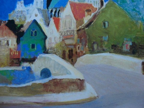 上橋 薫 【シャルトル快晴】 希少画集画、状態良好、新品高級額装付