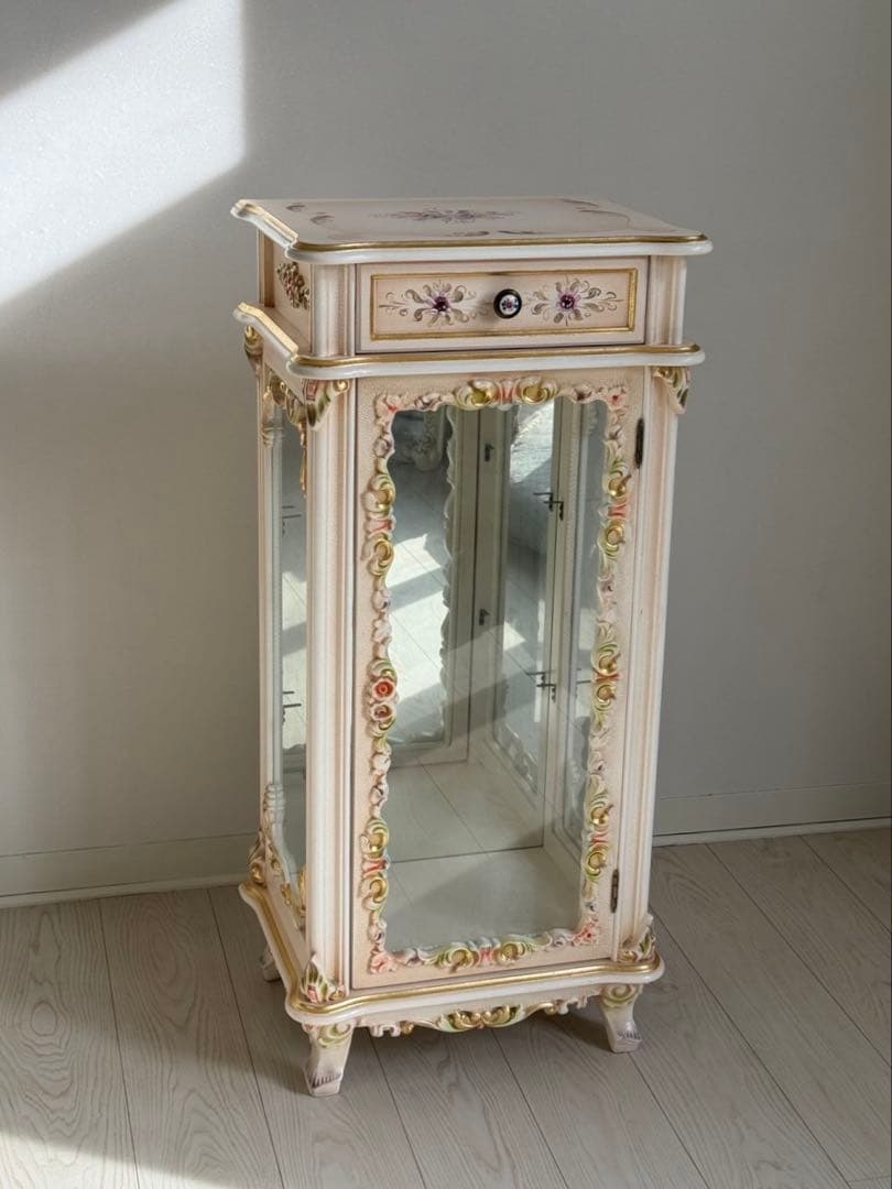 ロココ調 アンティーク イタリア ショーケースキャビネット