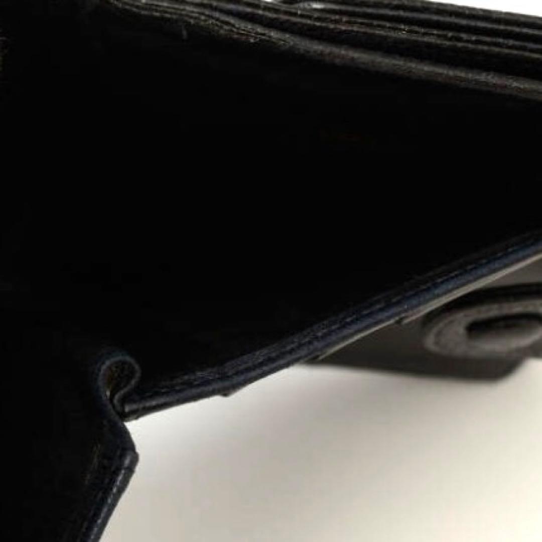 CHANEL　シャネル　キャビアスキン　Wホック　二つ折り財布　コンパクト財布