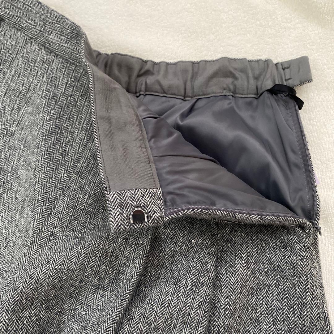 23区　シルクネップヘリンボーン ガウチョ パンツ