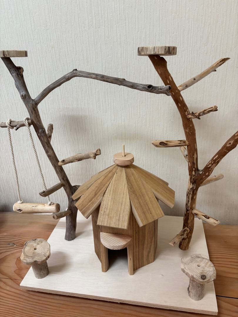 鳥インコ止まり木 流木バードアスレチック 中サイズバードジムバードトイパーチ