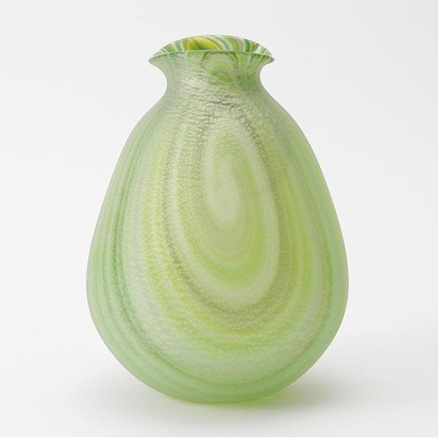 KAITO　安田泰三 花瓶 手吹花入 渦潮 希少 レア ガラス細工 ガラス