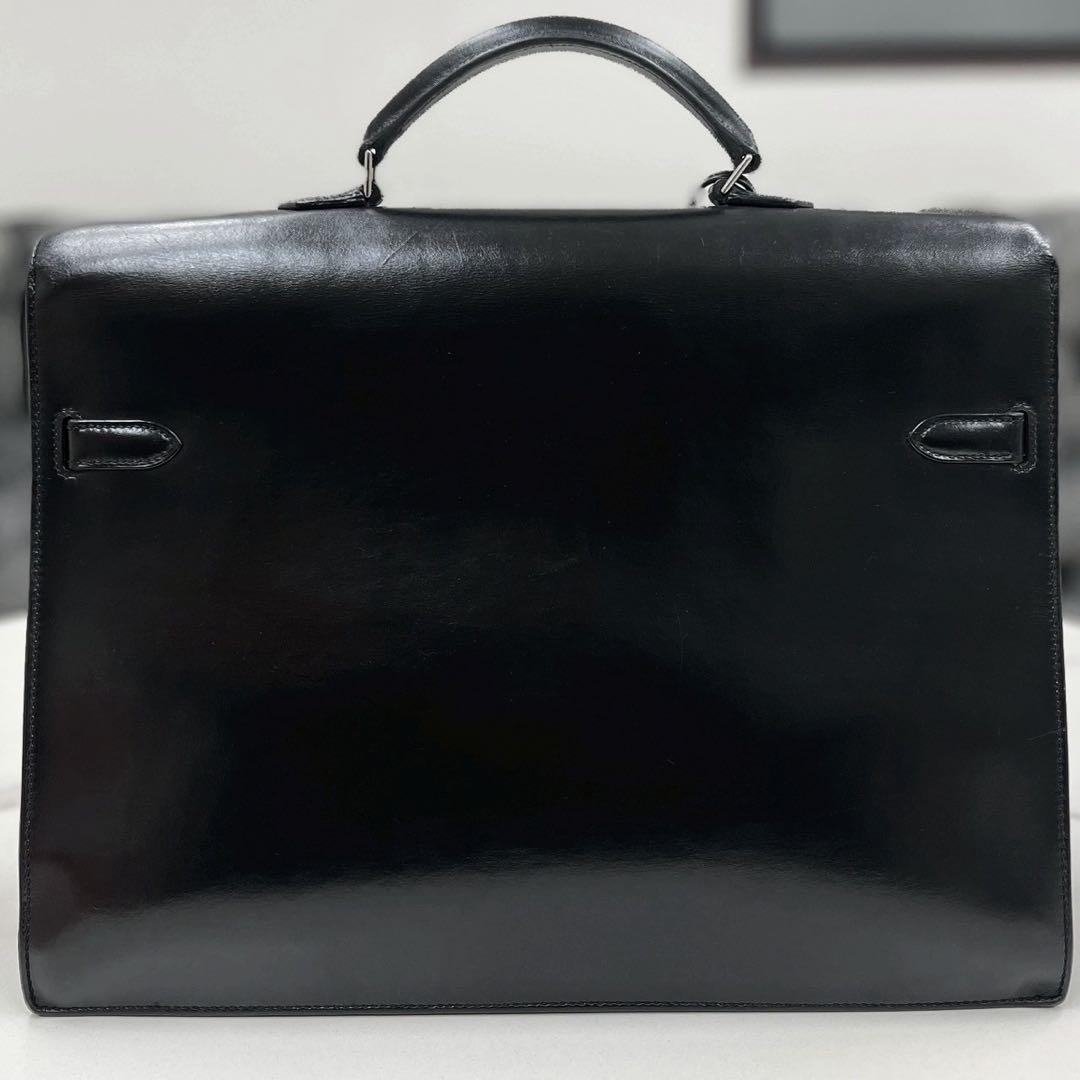 エルメス　ケリーデペッシュ38　ボックスカーフ　黒　ビジネスバッグ　□K刻印