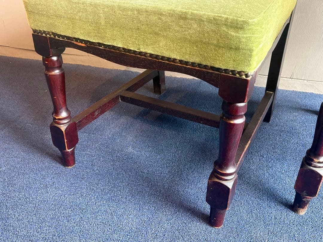 緑色のクラシックダイニングチェア2脚セット チェア③ アンティーク