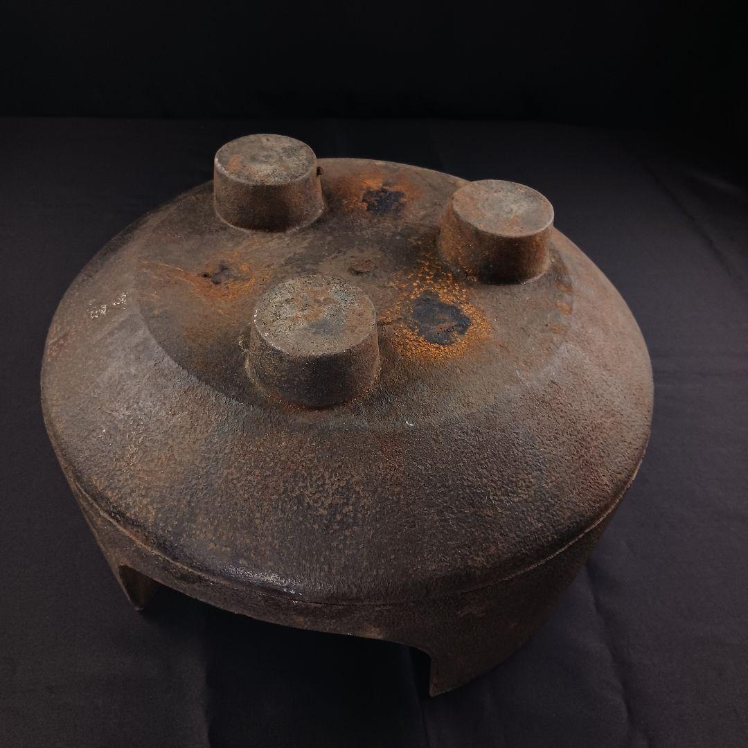 Y3122-5 茶道具 鉄製 風炉釜 五徳付き セット