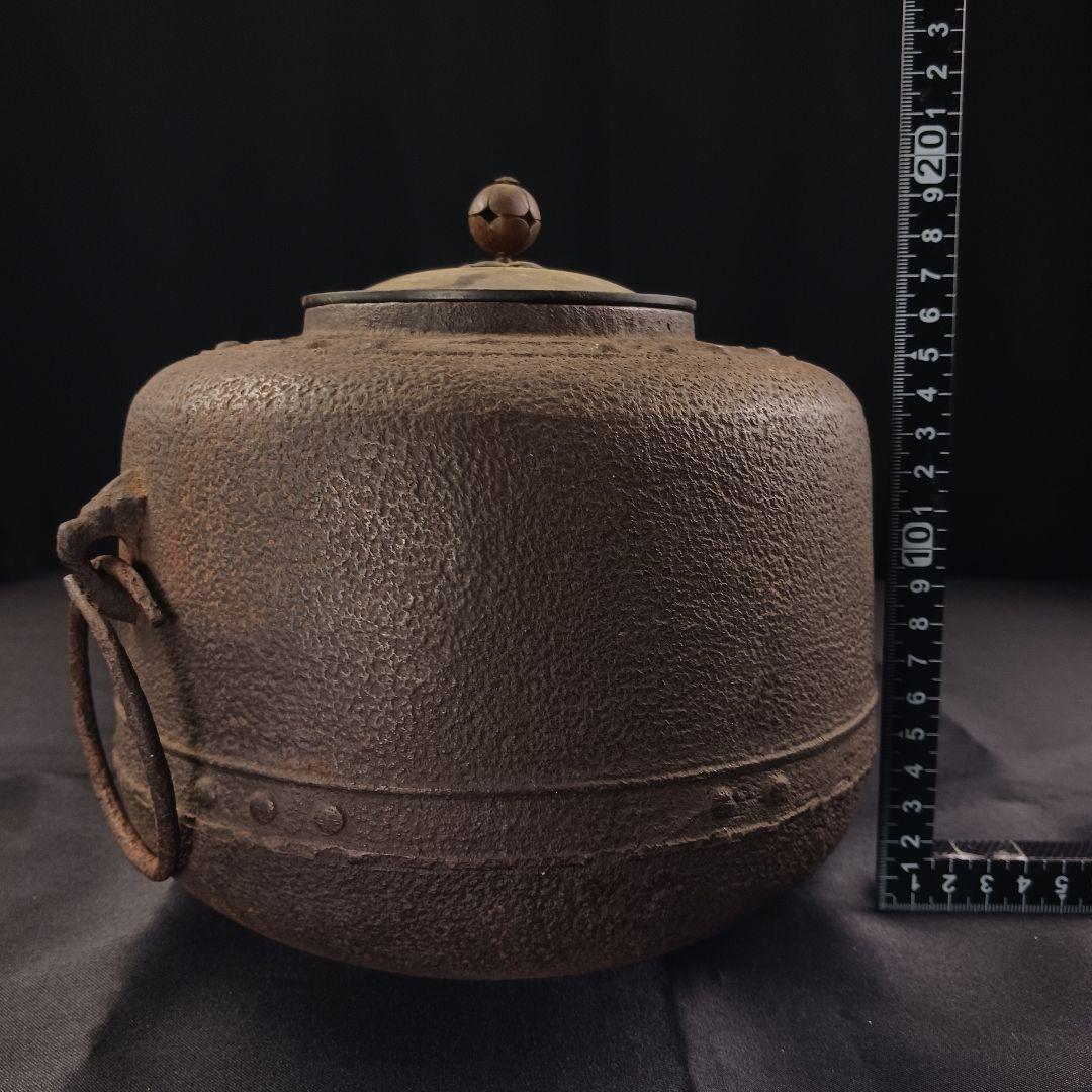 Y3122-5 茶道具 鉄製 風炉釜 五徳付き セット