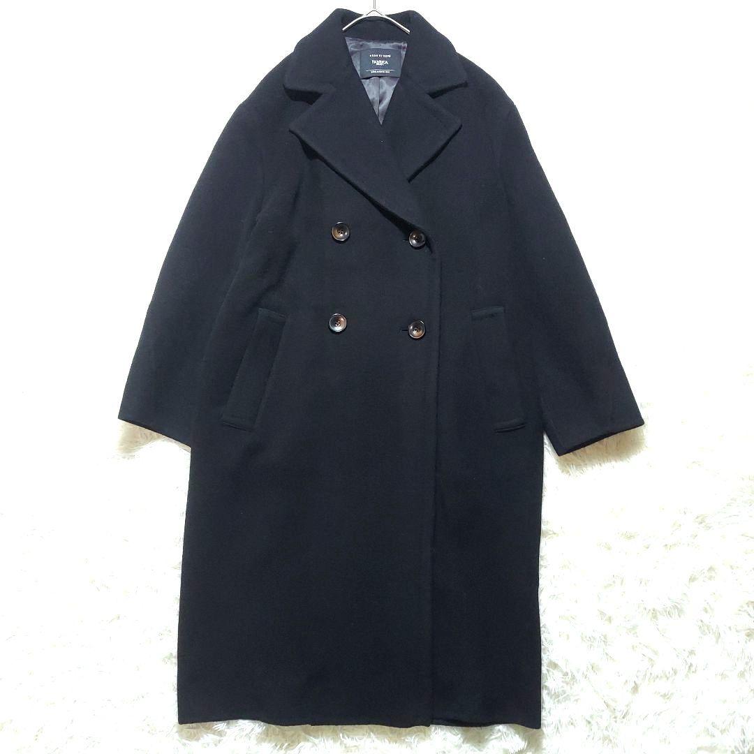 アダムエロペ　オーバーサイズ　チェスターコート　シルク混　ダブル　ロングコート