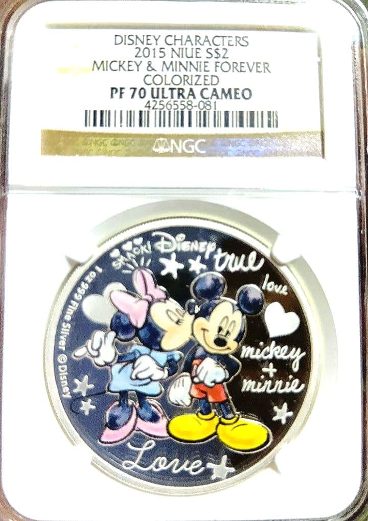 ngc　ミニーとミッキー ディズニー PF 70 DCAM 　限定品 銀貨