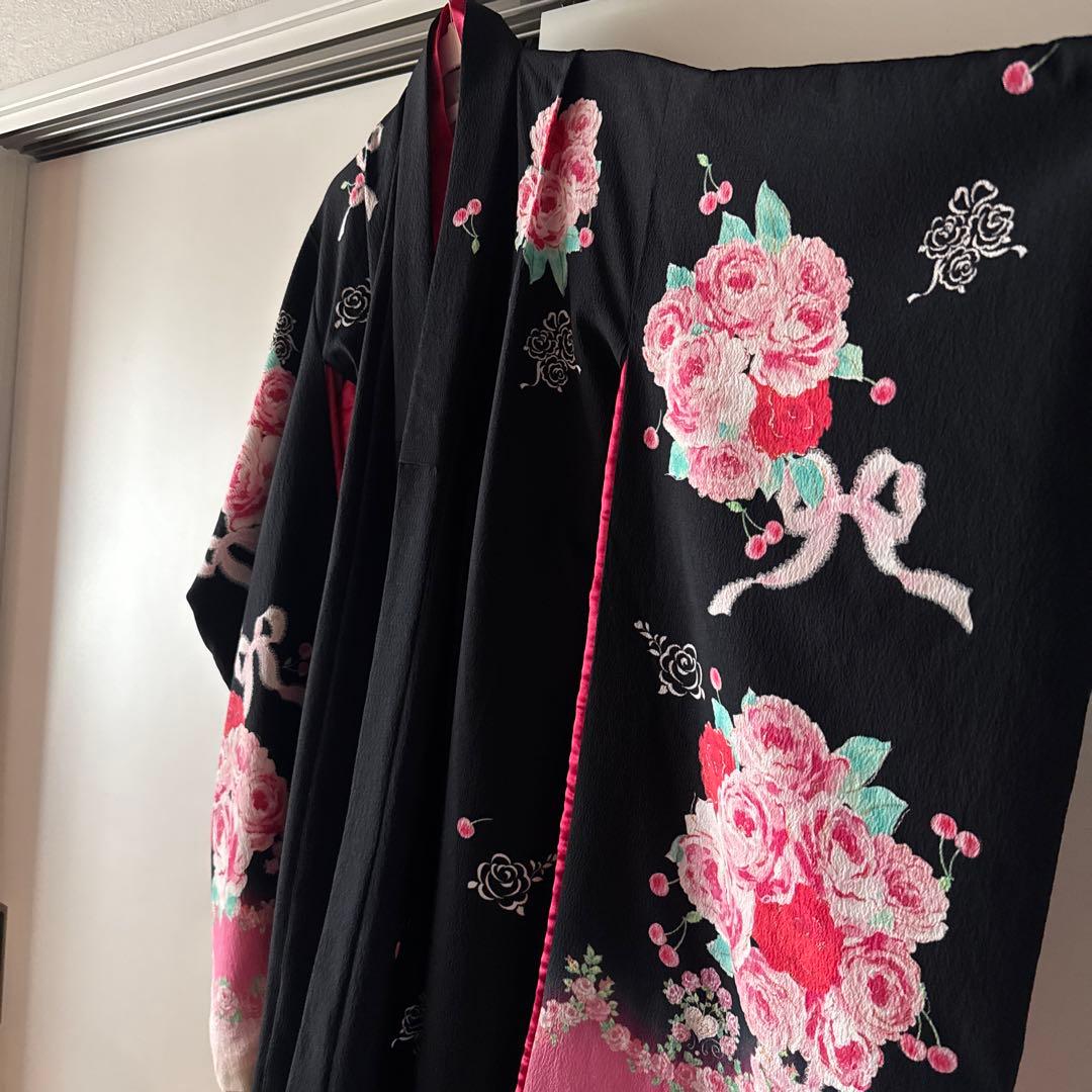 美品 七五三 ７歳 メゾピアノ 四つ身着物 ２点 女の子 子供着物