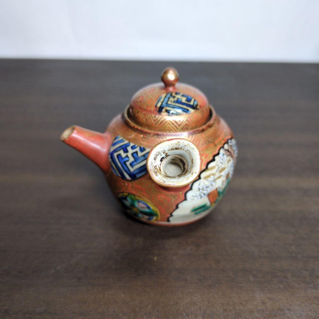 時代 九谷 庄三 金彩色絵 花唐人文 茶器揃 箱付き