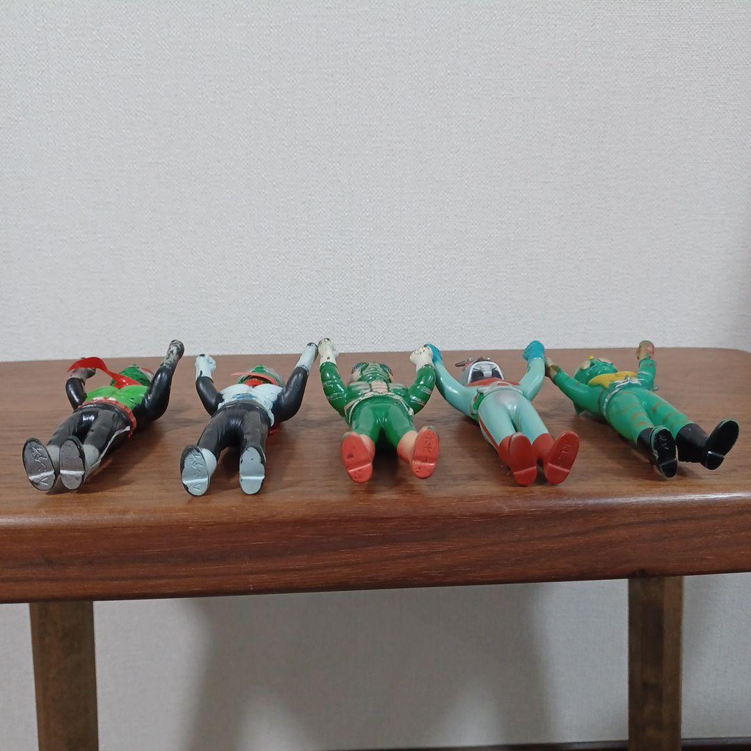 当時もの　ポピー製　仮面ライダー５種　希少ソフビペンダントトップ （チェーン無）