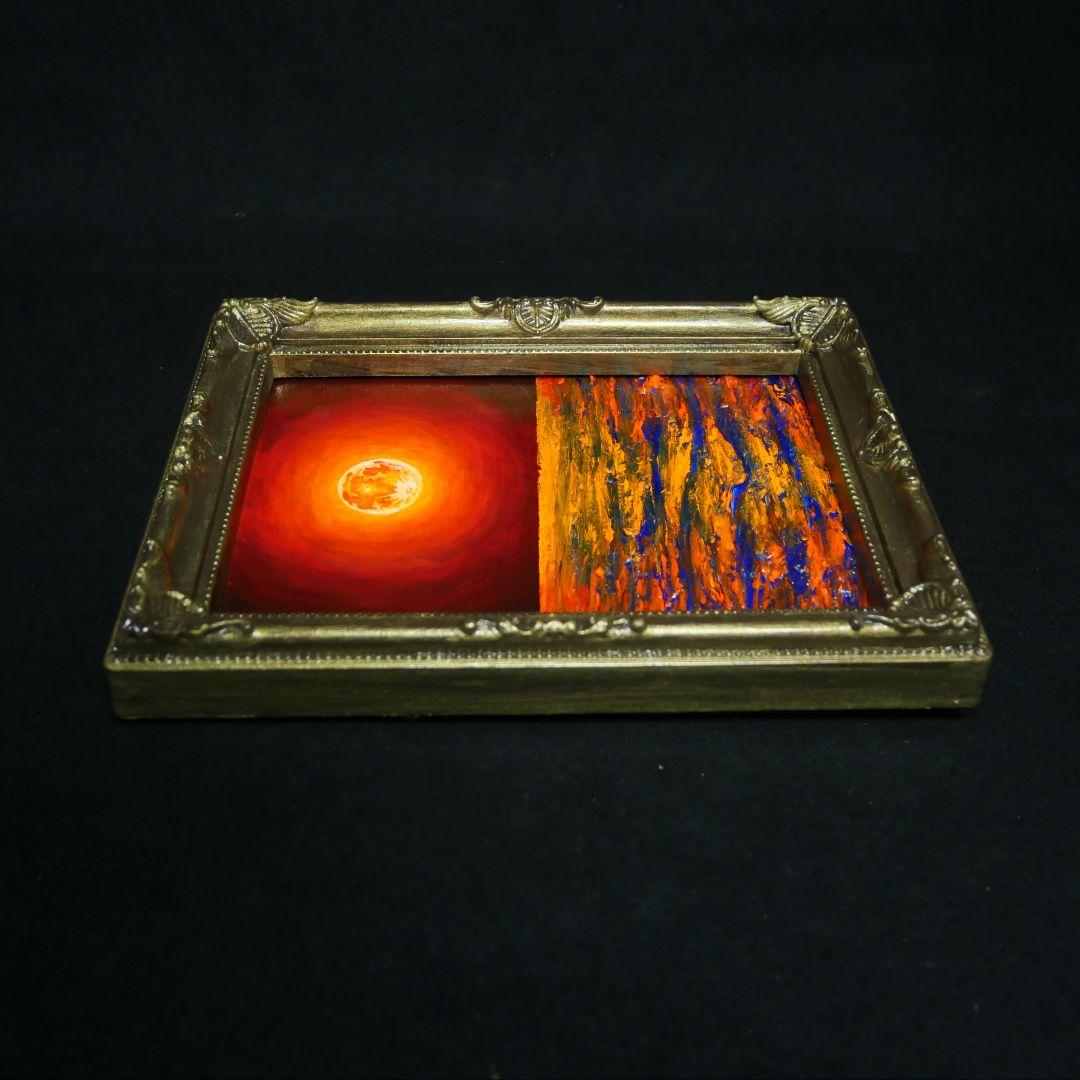 油絵 油彩 油彩画 絵 絵画 ミニ絵画【神秘的な夜】