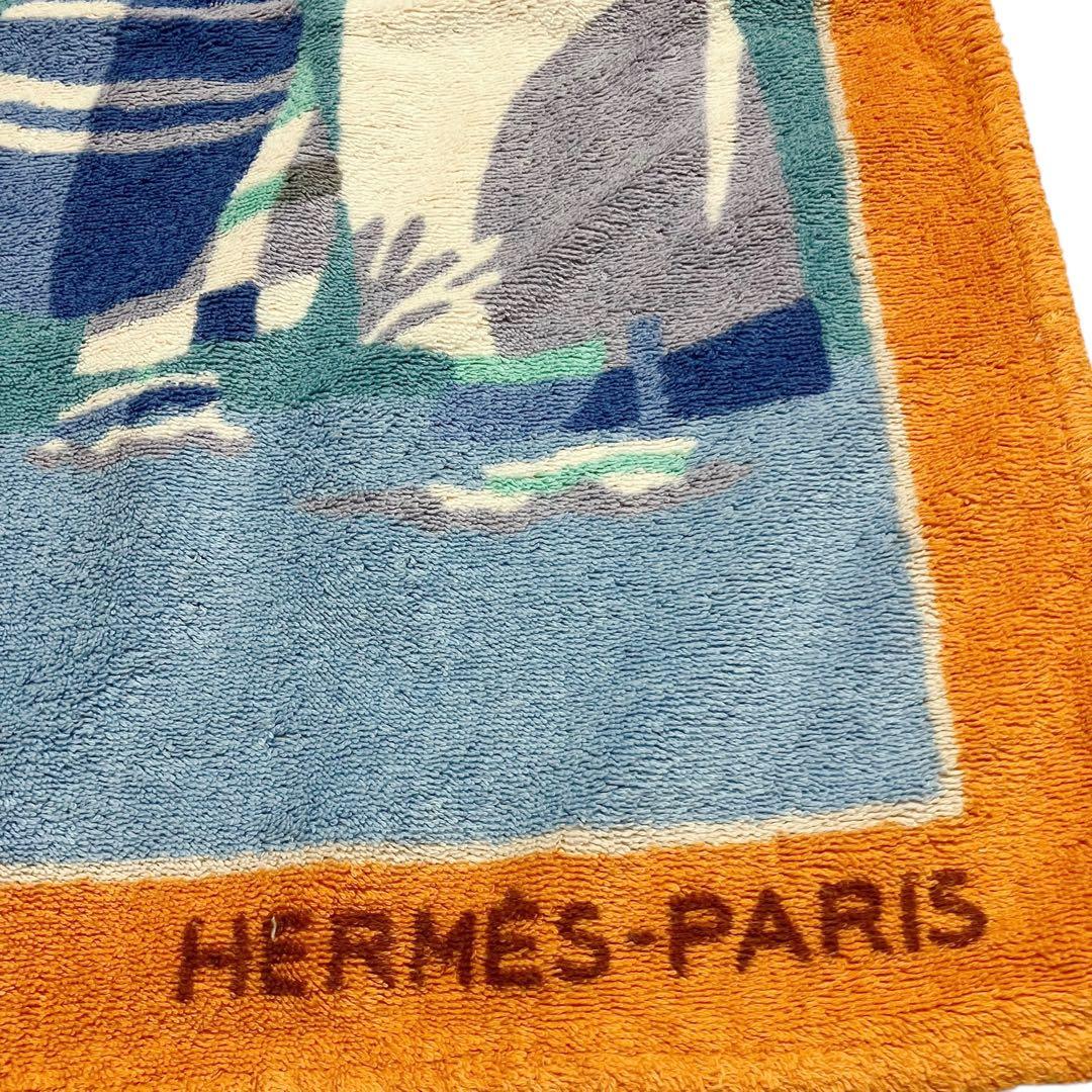 ⭐️美品⭐️ エルメス ビーチタオル ヨット 船 オレンジ マット