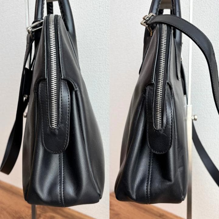 【良品】BALLY 2wayブラック レザー ハンドバッグ ビジネスバッグ 鍵