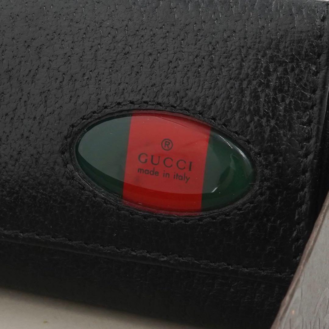 ✨新品未使用✨　グッチ　キーケース　6連　シェリーライン　レザー　ロゴ刻印　箱付