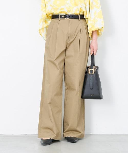 新品　MICA&DEAL　チノワイドパンツ　ベージュ　34
