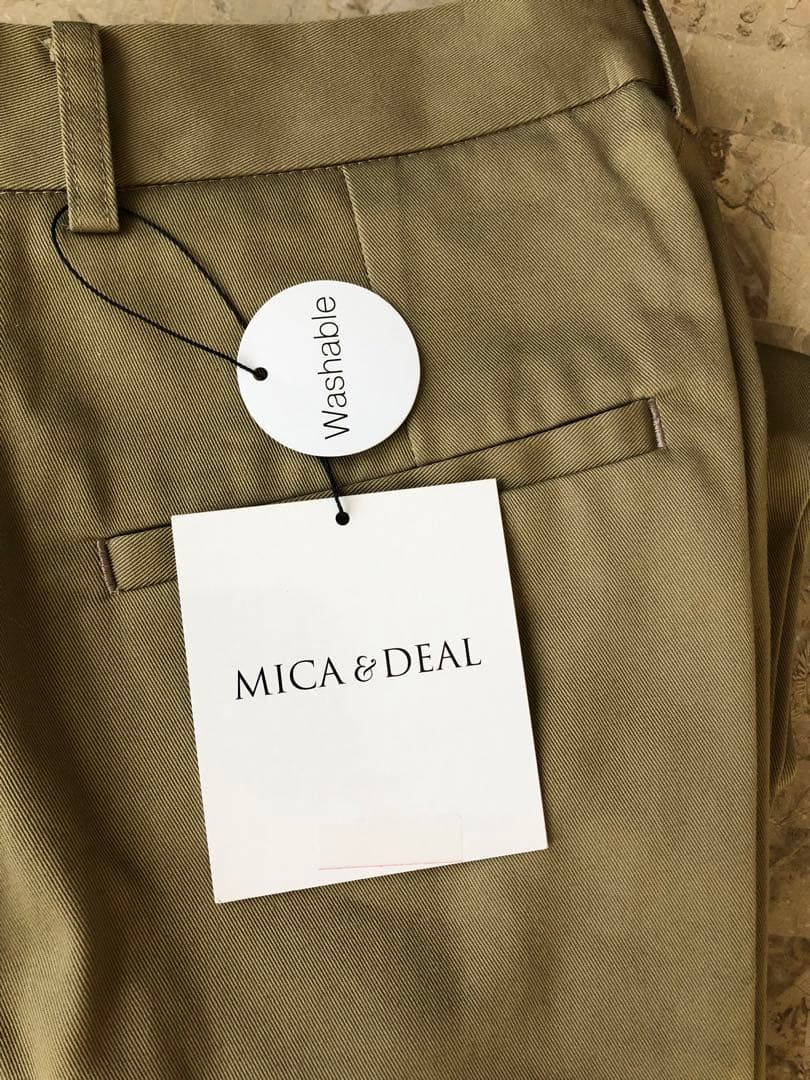新品　MICA&DEAL　チノワイドパンツ　ベージュ　34