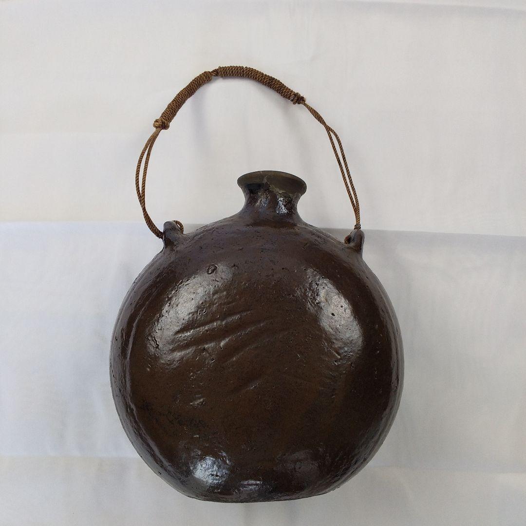 黒釉壺　黒釉扁壺　民芸壺　民芸扁壺　唐津扁壺　唐津壺　李朝壺　李朝扁壺　唐津