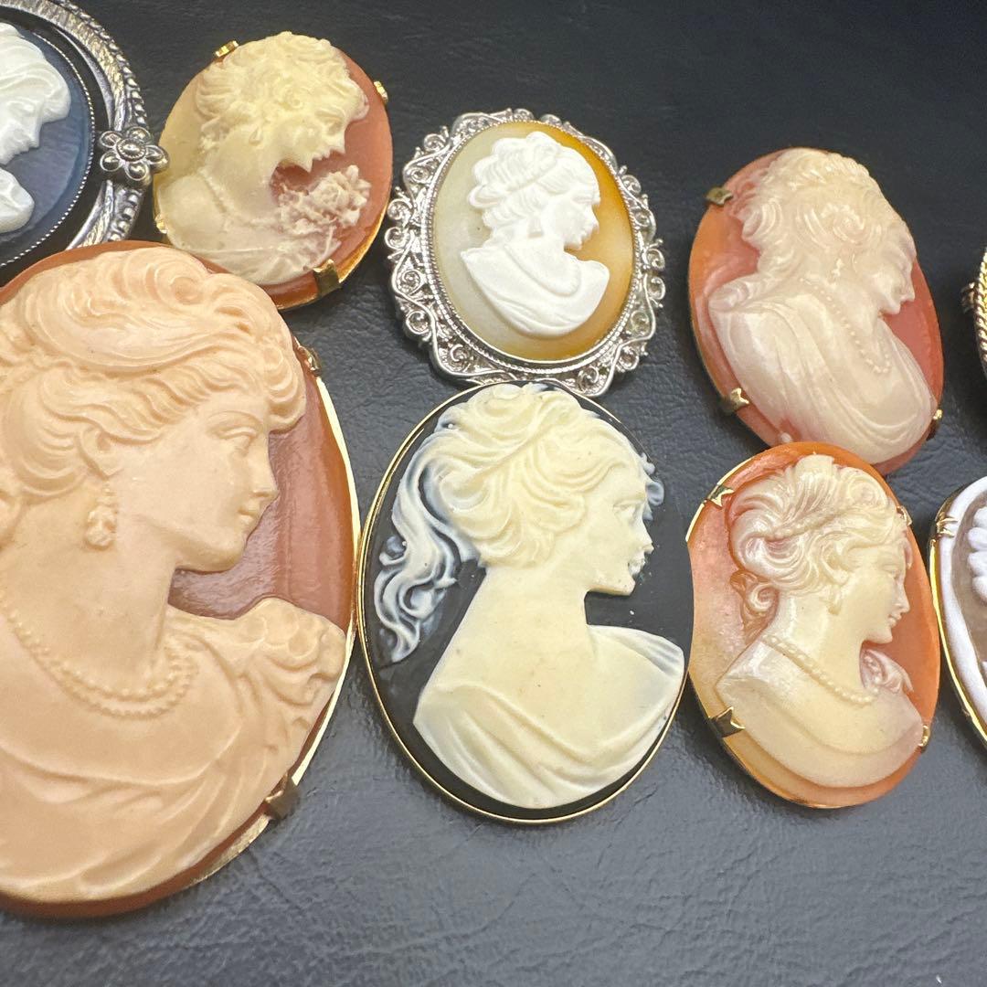 【vintage】カメオ　ブローチ　まとめ売り　11点　2wayあり