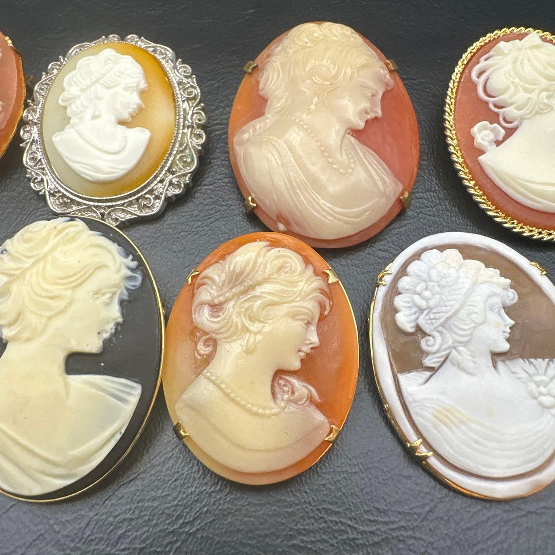 【vintage】カメオ　ブローチ　まとめ売り　11点　2wayあり