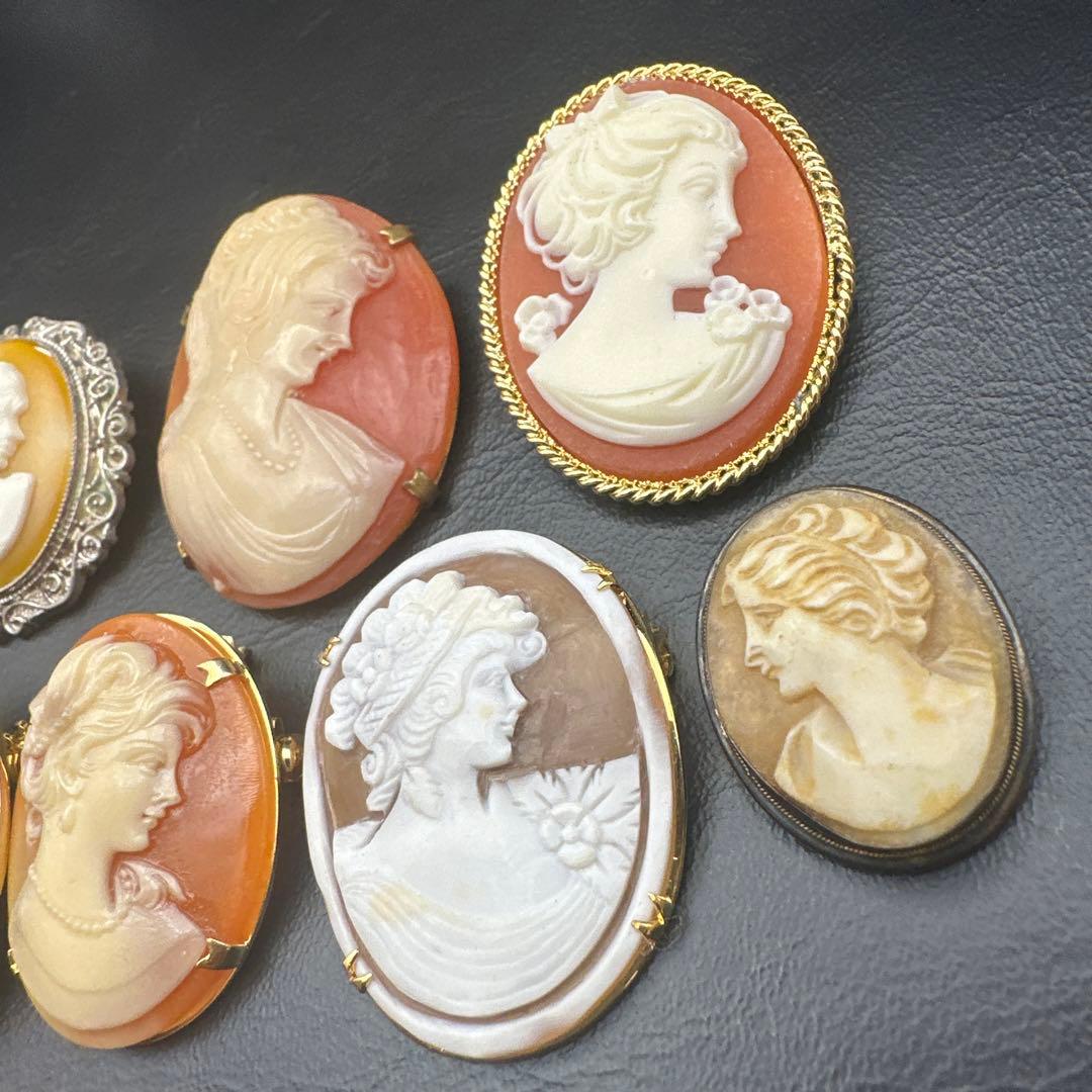 【vintage】カメオ　ブローチ　まとめ売り　11点　2wayあり