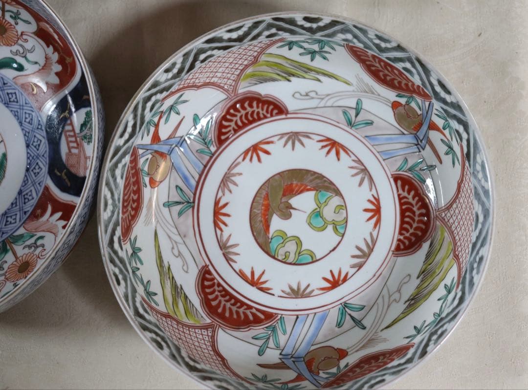 江戸　伊万里錦絵大鉢2種4点　共箱　送料込み250518