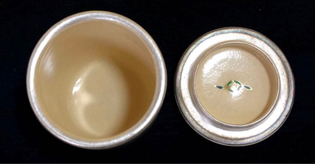 《R》茶道具2点組①鶴香合 益生②仁清写七宝小紋詰 陶楽造260107か5