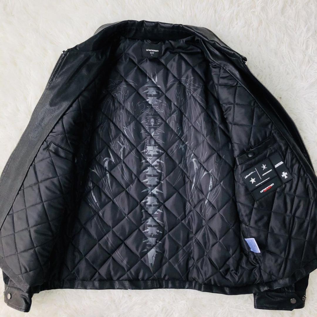 unknown ライダース スカル柄 ライトストーン XL ジャケット メンズ