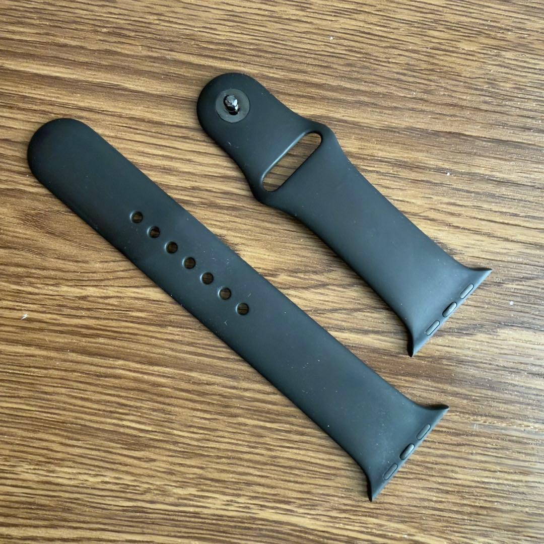 3099 Apple Watch エルメス　ブラックラバー　スポーツ　シリコン