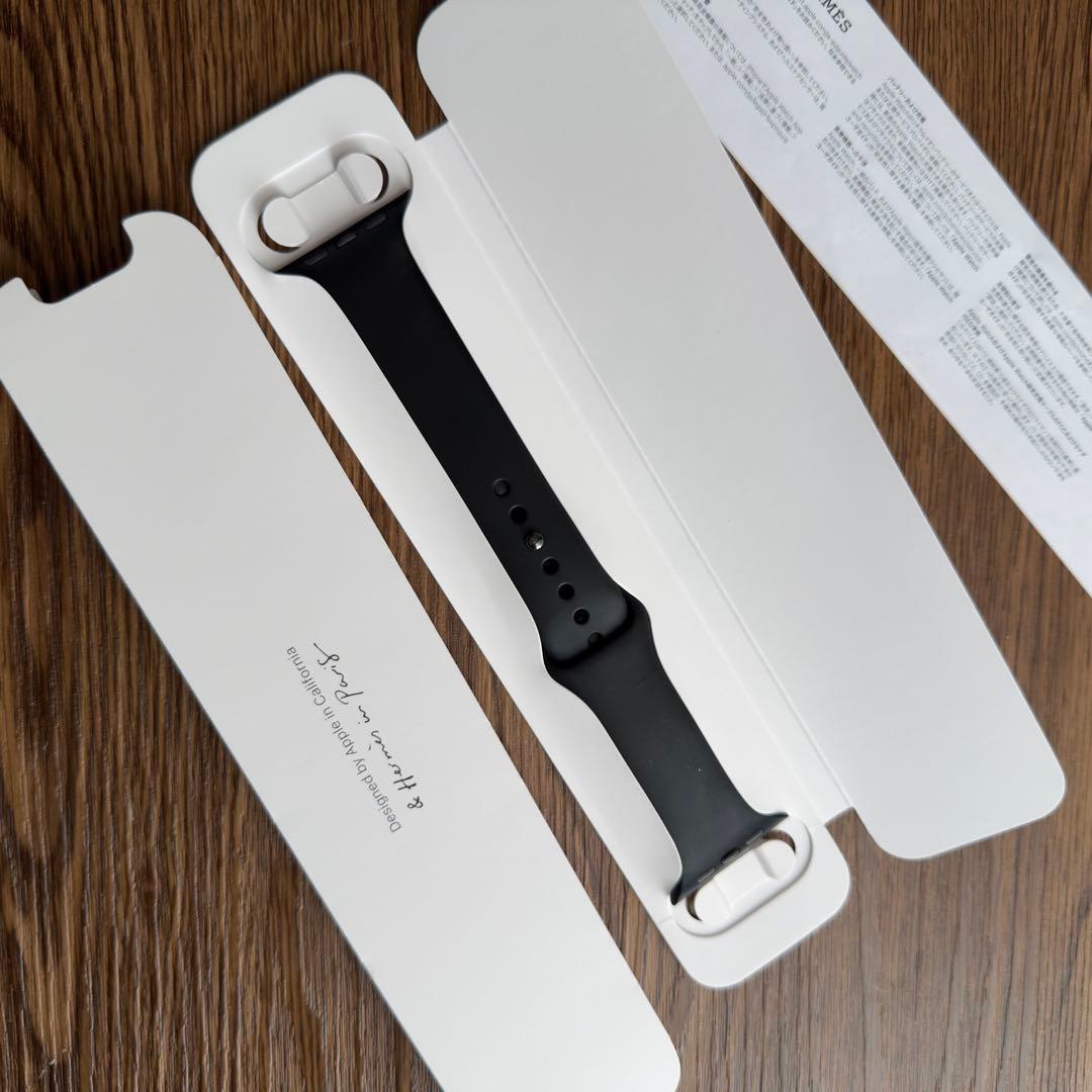 3099 Apple Watch エルメス　ブラックラバー　スポーツ　シリコン
