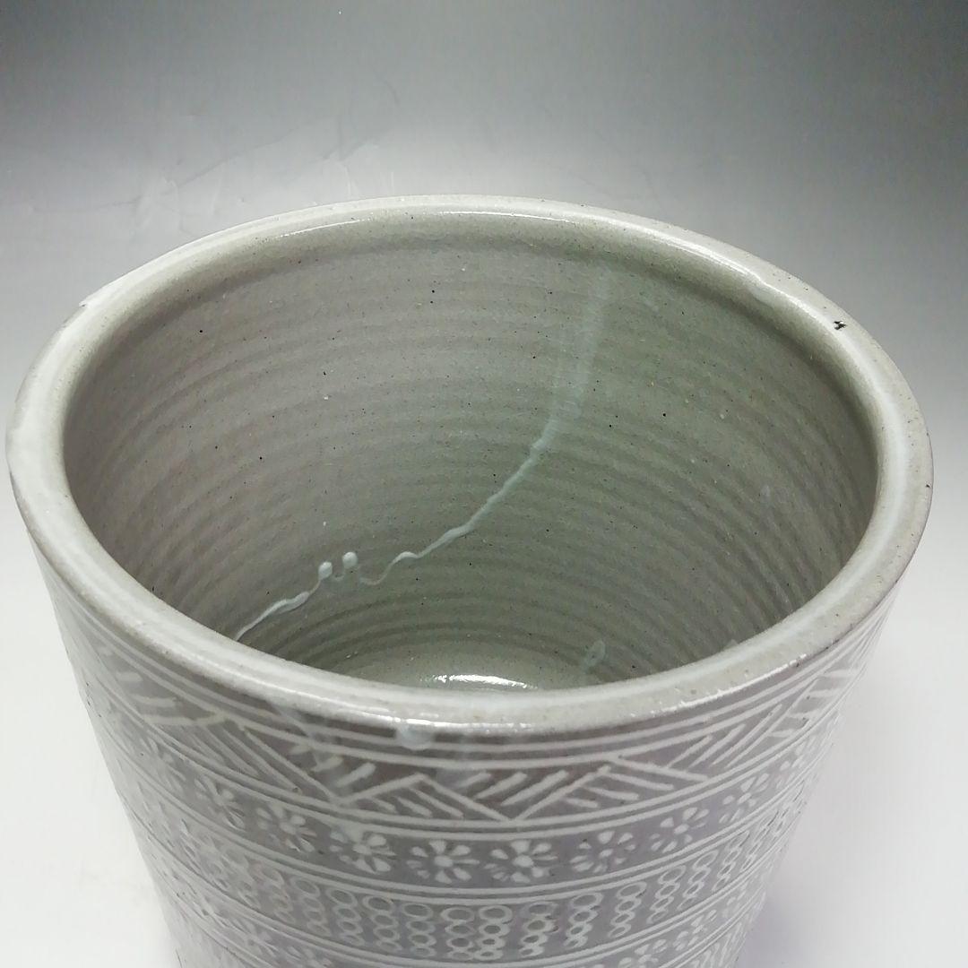 Ｓ６４０　水指　『三島』『一重口』『山本太仙作』　共箱　茶道具