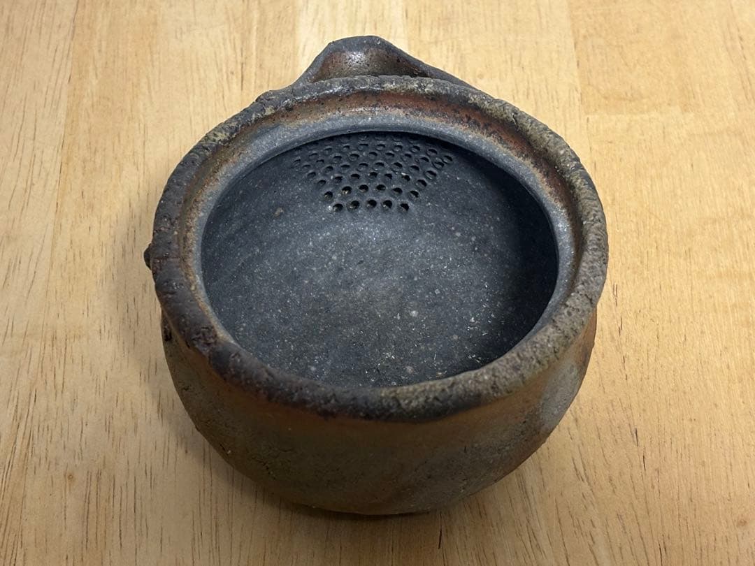 76.備前焼 宝瓶 登り窯 柘榴 ザクロ 手びねり 急須