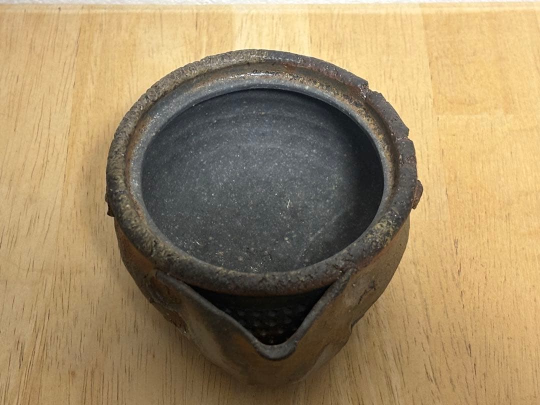 76.備前焼 宝瓶 登り窯 柘榴 ザクロ 手びねり 急須