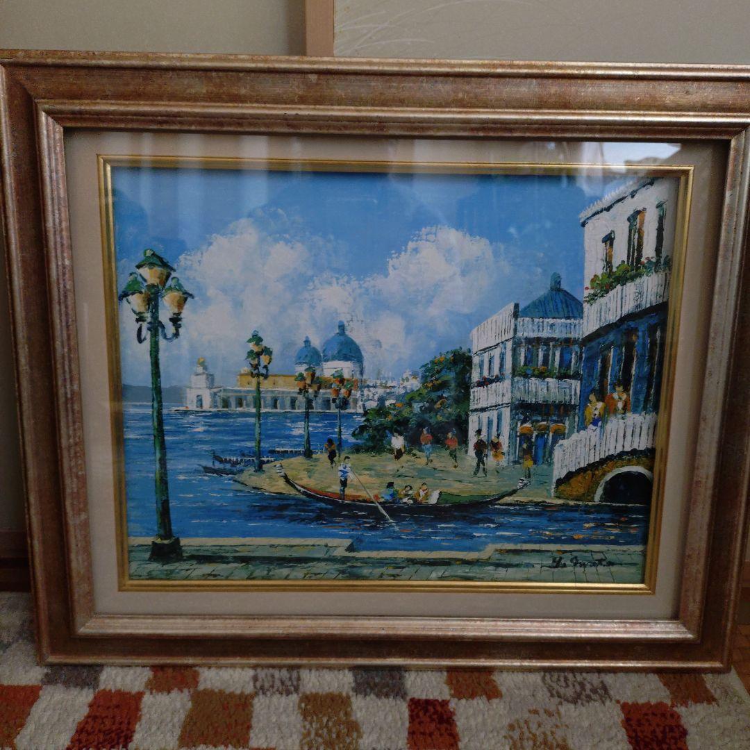 風景　油絵 　 作家サイン入り イタリア　ベネチア　ベニス とても素敵です。6F