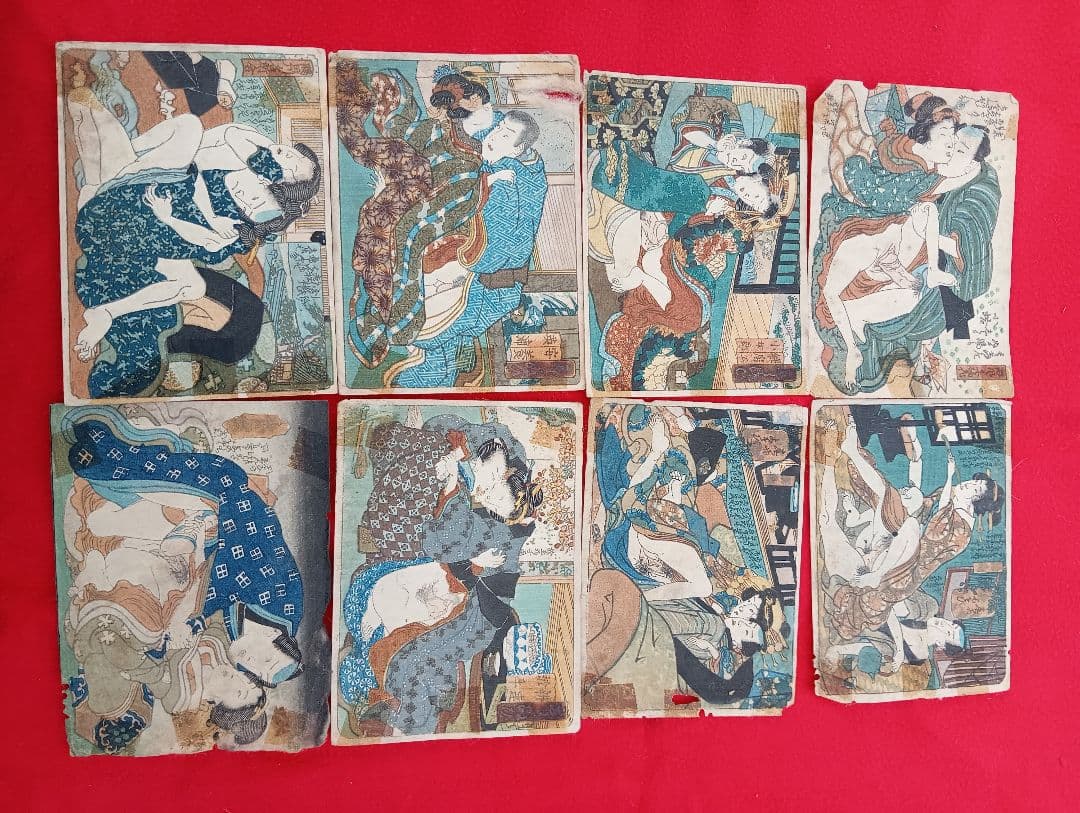 江戸時代の春画　３7枚　　版画　作者不明　　木版画　浮世絵　風俗資料