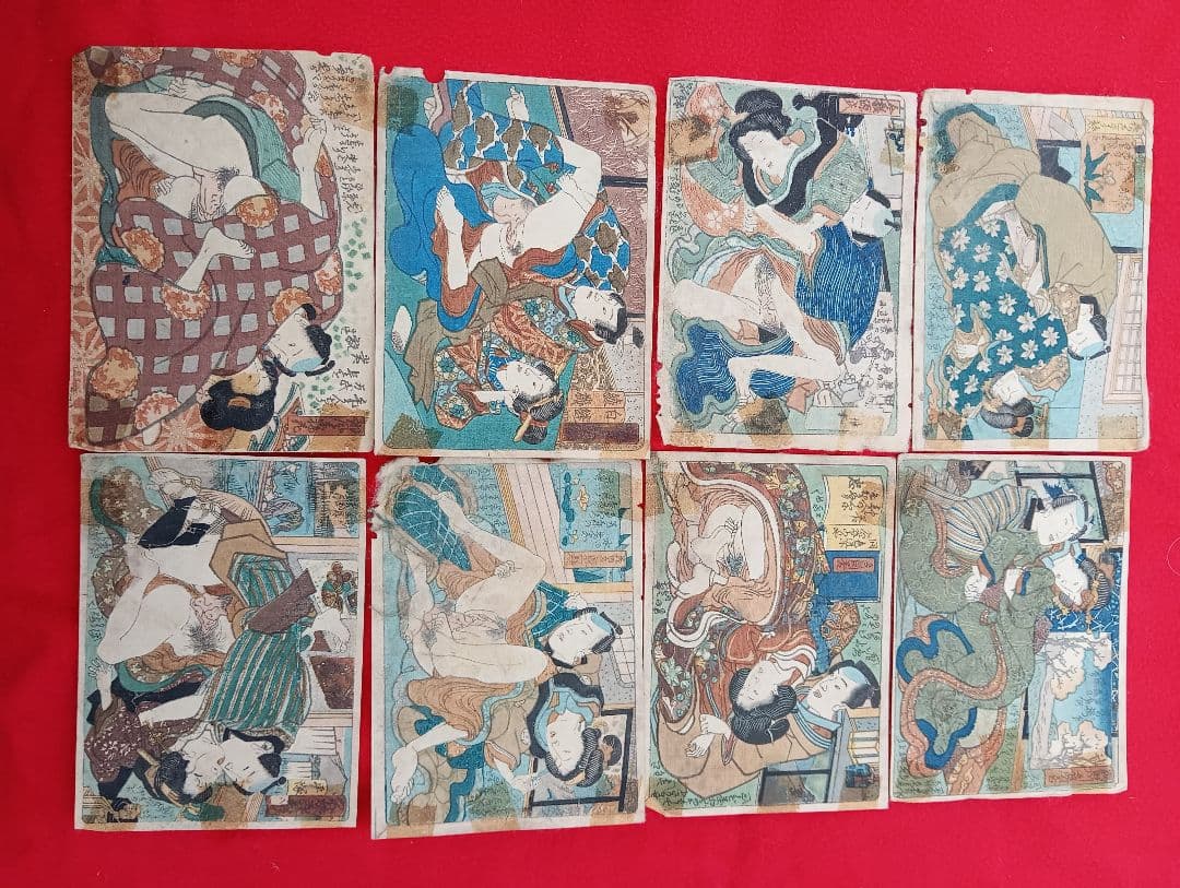 江戸時代の春画　３7枚　　版画　作者不明　　木版画　浮世絵　風俗資料