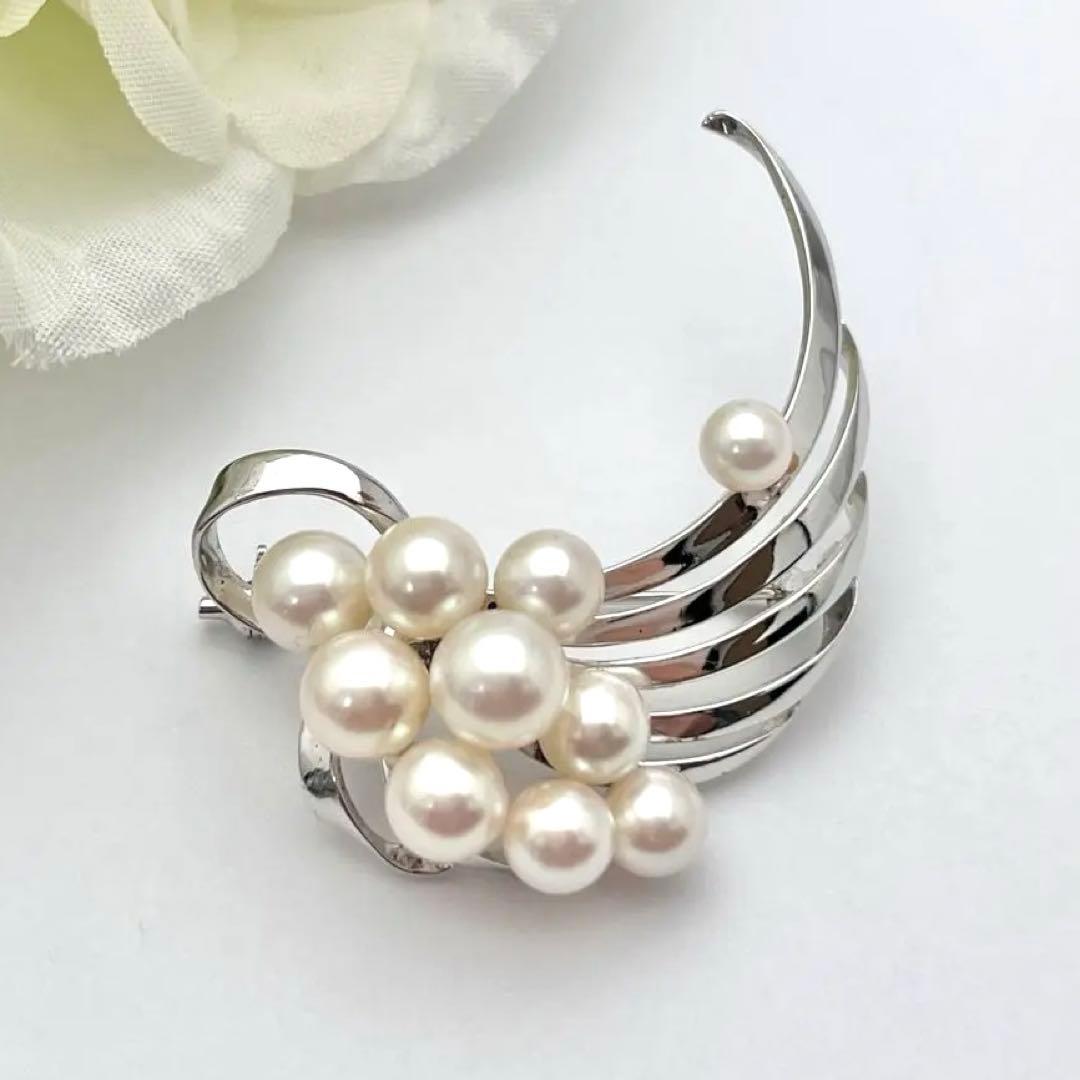 ☆美品☆タサキ　パール　シルバー　ブローチ